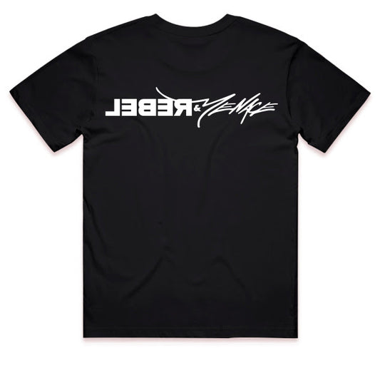 The Rebel & Menace Logo Tee — Washed Black